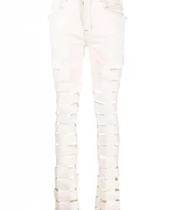 ( Nouvelle Collection ) Rick Owens Jean Spartan à Découpes Femme