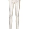 ( Nouvelle Collection ) Rick Owens Legging En Cuir Métallisé 98 WARM SILVER