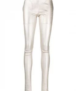 ( Nouvelle Collection ) Rick Owens Legging En Cuir Métallisé 98 WARM SILVER