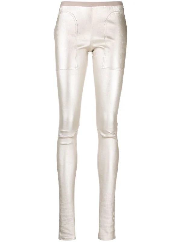 ( Nouvelle Collection ) Rick Owens Legging En Cuir Métallisé 98 WARM SILVER 3 ( Nouvelle Collection ) Rick Owens Legging En Cuir Métallisé 98 WARM SILVER