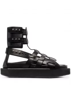 ( Nouvelle Collection ) Rick Owens 09 BLACK Sandales Turbo Cyclop Ă Plateforme Femme
