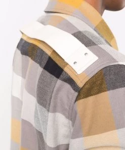 ( Nouvelle Collection ) Rick Owens 34P DUST PLAID Chemise à Carreaux Homme -Rick Owens Soldes 16861290 33787343 600
