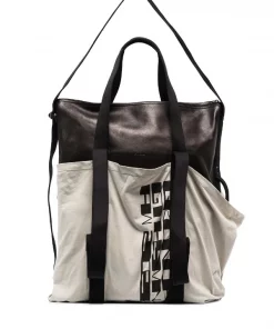 Rick Owens Sac Cabas à Détails Superposés 96199 BLACK/OYSTER/BLACK/BLACK