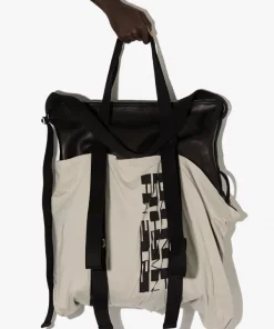 Rick Owens Sac Cabas à Détails Superposés 96199 BLACK/OYSTER/BLACK/BLACK -Rick Owens Soldes 16911381 36030962 600