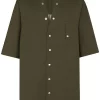 ( Nouvelle Collection ) Rick Owens 15 GREEN Chemise Faun à Manches Courtes Homme -Rick Owens Soldes 16920608 34571564 600