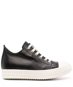 Rick Owens 9111 BLACK Baskets En Cuir Femme
