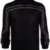 ( Nouvelle Collection ) Rick Owens Pull En Laine à Rayures 0908 BLACK/PEARL -Rick Owens Soldes 16976016 33919768 600