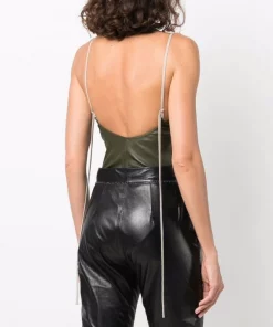 Rick Owens Body En Cuir à Col V 15 GREEN -Rick Owens Soldes 16976891 34160941 600