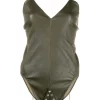 Rick Owens Body En Cuir à Col V 15 GREEN -Rick Owens Soldes 16976891 34161661 600