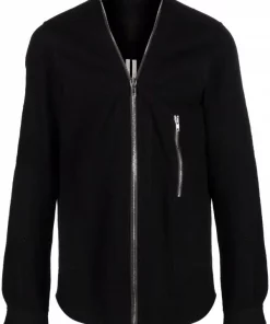 Rick Owens Chemise Zippée à Col V 09 BLACK