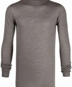 Rick Owens Pull Ajusté En Maille Chinée 34 DUST