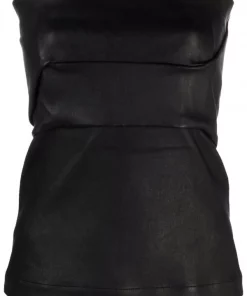 Rick Owens 09 BLACK Haut-bustier En Cuir Femme