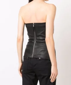 Rick Owens 09 BLACK Haut-bustier En Cuir Femme -Rick Owens Soldes 17038660 34238981 600