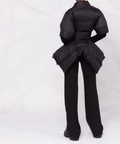 Rick Owens Doudoune Asymétrique à Taille Ceinturée 09 BLACK -Rick Owens Soldes 17059320 34355230 600