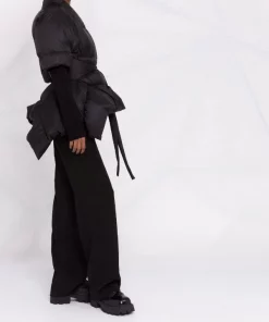 Rick Owens Doudoune Asymétrique à Taille Ceinturée 09 BLACK -Rick Owens Soldes 17059320 34356192 600