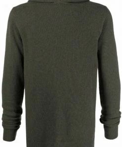 Rick Owens 15 GREEN Hoodie En Maille Fine Homme