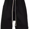 ( Nouvelle Collection ) Rick Owens 09 BLACK Bermuda En Coton Biologique à Lien De Resserrage Homme -Rick Owens Soldes 17108319 34573736 600