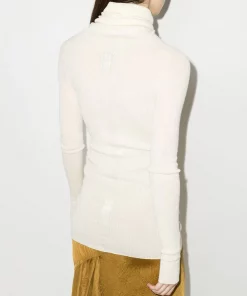 ( Nouvelle Collection ) Rick Owens 21 NATURAL Pull En Maille Nervurée Femme -Rick Owens Soldes 17110443 37837980 600