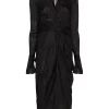 ( Nouvelle Collection ) Rick Owens Robe Mi-longue à Col V Femme -Rick Owens Soldes 17110453 38046909 600