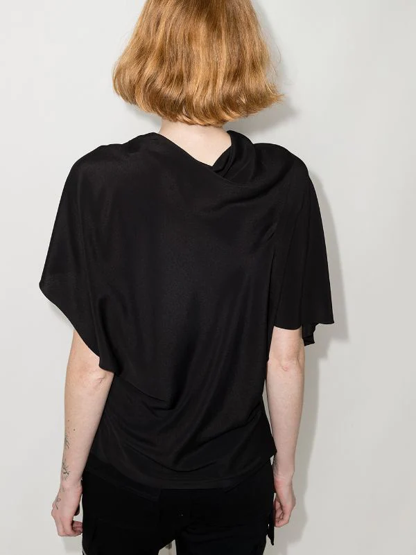 ( Nouvelle Collection ) Rick Owens Haut Asymétrique Drapé à Manches Courtes Femme 5 ( Nouvelle Collection ) Rick Owens Haut Asymétrique Drapé à Manches Courtes Femme – Image 3