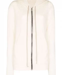 ( Nouvelle Collection ) Rick Owens Hoodie Mi-long à Fermeture Zippée Femme