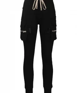 Rick Owens 09 BLACK Pantalon Skinny à Poches à Rabat Femme