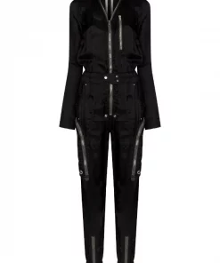 ( Nouvelle Collection ) Rick Owens Combinaison Zippée à Taille élastiquée 09 BLACK