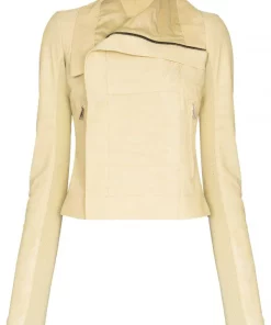 ( Nouvelle Collection ) Rick Owens Veste De Moto à Col Montant Femme