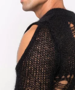 ( Nouvelle Collection ) Rick Owens Débardeur En Maille à Effet Usé Homme -Rick Owens Soldes 17123847 35672364 600