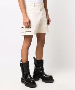 ( Nouvelle Collection ) Rick Owens 21 NATURAL Short à Effet Usé Homme -Rick Owens Soldes 17124856 34706840 600