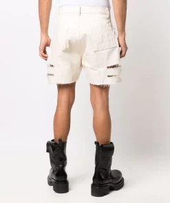 ( Nouvelle Collection ) Rick Owens 21 NATURAL Short à Effet Usé Homme -Rick Owens Soldes 17124856 34707246 600