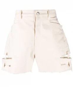 ( Nouvelle Collection ) Rick Owens 21 NATURAL Short à Effet Usé Homme