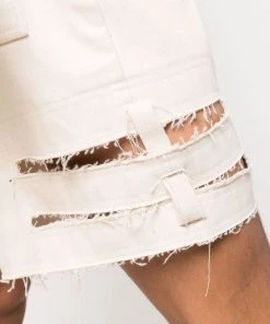 ( Nouvelle Collection ) Rick Owens 21 NATURAL Short à Effet Usé Homme -Rick Owens Soldes 17124856 34708011 600