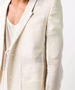 ( Nouvelle Collection ) Rick Owens Manteau à Simple Boutonnage Homme -Rick Owens Soldes 17124862 34698797 600