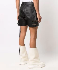 ( Nouvelle Collection ) Rick Owens 09 BLACK Short à Effet Usé Homme -Rick Owens Soldes 17124882 34698544 600