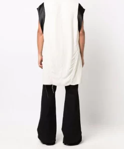 ( Nouvelle Collection ) Rick Owens 0921 BLACK/natural Débardeur Bicolore à Col V Homme -Rick Owens Soldes 17125815 34692549 600