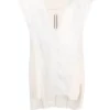 ( Nouvelle Collection ) Rick Owens Haut Sans Manches à Col V 1121 MILK/NATURAL -Rick Owens Soldes 17125817 34688423 600