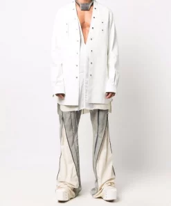 ( Nouvelle Collection ) Rick Owens Haut Sans Manches à Col V 1121 MILK/NATURAL -Rick Owens Soldes 17125817 34689166 600