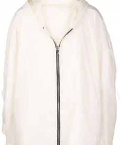 ( Nouvelle Collection ) Rick Owens Manteau Zippé à Capuche 2111 NATURAL/MILK