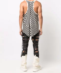 ( Nouvelle Collection ) Rick Owens Débardeur Rayé à Col Arrondi Homme -Rick Owens Soldes 17125970 34663643 600