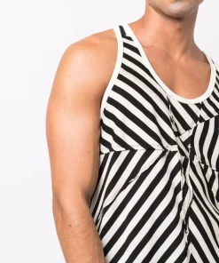 ( Nouvelle Collection ) Rick Owens Débardeur Rayé à Col Arrondi Homme -Rick Owens Soldes 17125970 34663644 600