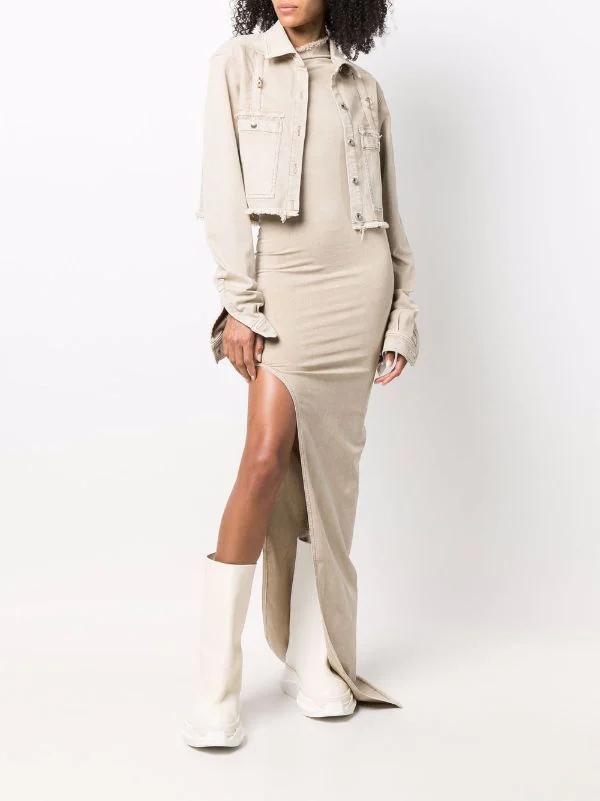 ( Nouvelle Collection ) Rick Owens Surchemise Crop En Jean Femme 4 ( Nouvelle Collection ) Rick Owens Surchemise Crop En Jean Femme – Image 2