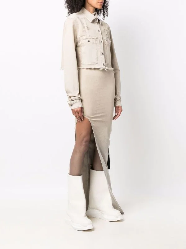 ( Nouvelle Collection ) Rick Owens Surchemise Crop En Jean Femme 5 ( Nouvelle Collection ) Rick Owens Surchemise Crop En Jean Femme – Image 3