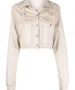 ( Nouvelle Collection ) Rick Owens Surchemise Crop En Jean Femme