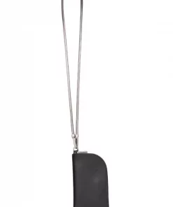( Nouvelle Collection ) Rick Owens Portefeuille En Cuir à Lanière Portée Autour Du Cou Homme