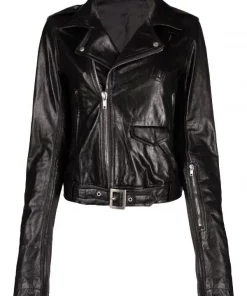 Rick Owens Veste De Moto En Cuir 09 BLACK