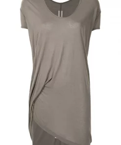 ( Nouvelle Collection ) Rick Owens Dust T-shirt à Détail Drapé Femme