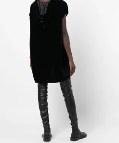 Rick Owens 09 BLACK Robe à Effet Velours Femme -Rick Owens Soldes 17201724 35024130 600