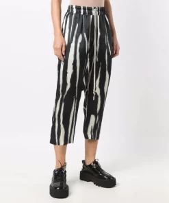 Rick Owens 911 BLACK/MILK Pantalon Sarouel à Imprimé Zèbre Femme -Rick Owens Soldes 17261219 35944173 600