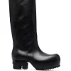 ( Nouvelle Collection ) Rick Owens 09 BLACK Bottes En Cuir Femme